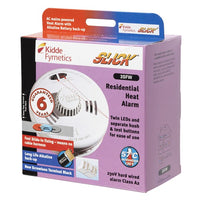 Kidde 3SFW Slick Mains Powered Heat Alarm with Alkaline Battery Backup