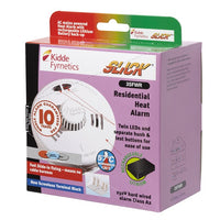 Kidde 3SFWR Slick Mains Powered Heat Alarm with Sealed-in Lithium Rechargeable Battery Backup