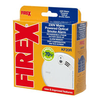 Kidde KF20R Firex Mains Powered Optical Smoke Alarm with Sealed-In Rechargeable Battery Back-Up