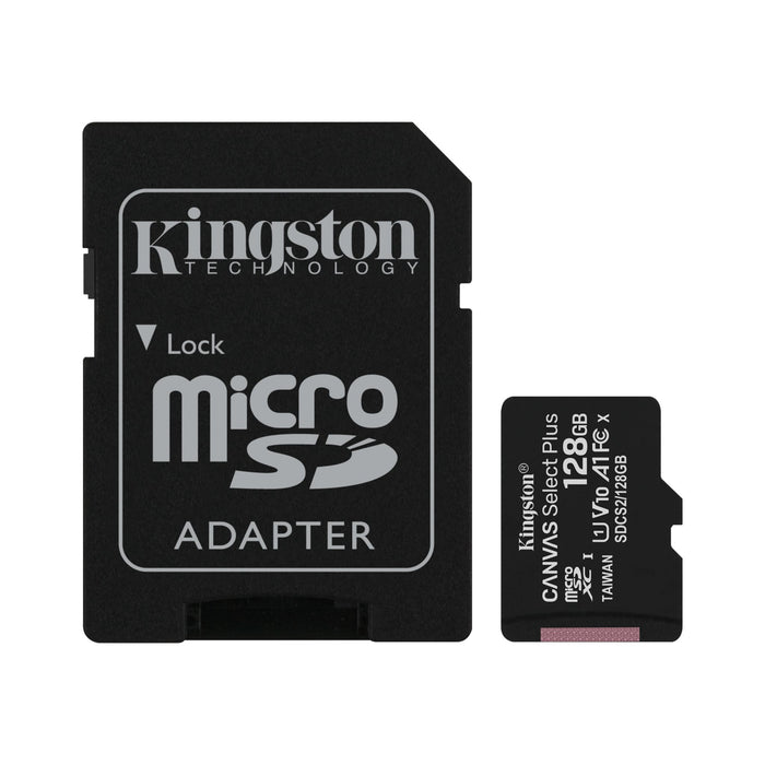 Kingston 128GB micSDXC Canvas Select Plus 100R A1 C10 Card + ADP - westbasedirect.com