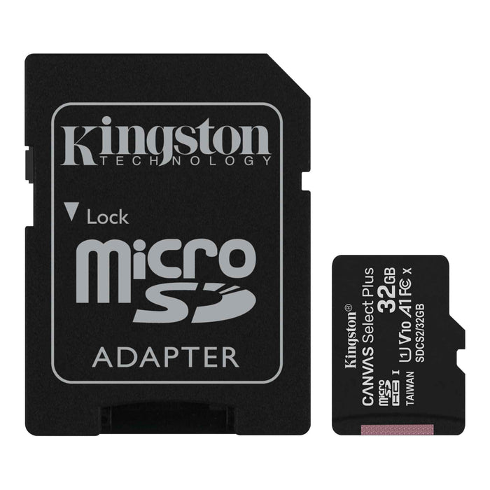 Kingston 32GB micSDHC Canvas Select Plus 100R A1 C10 Card + ADP - westbasedirect.com