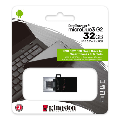 Kingston 32GB DT MicroDuo 3 Gen2 + microUSB (Android/OTG) - westbasedirect.com