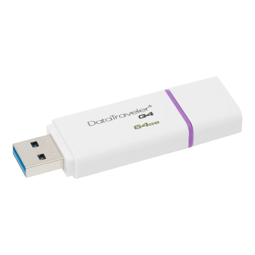 Kingston 64GB USB 3.0 DataTraveler I G4 (White + Violet) - westbasedirect.com