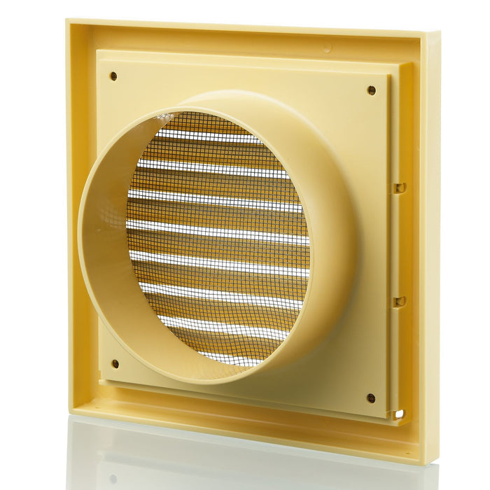 Blauberg DECOR 185X185/125S COTSWOLD STONE Plastic Vented Fixed Blade Air Ventilation Louvred Grille 5" 125mm - westbasedirect.com