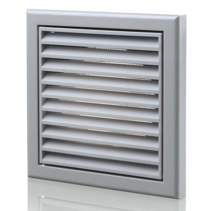 Blauberg BB-CHK-100-3-VSGR Cooker Hood Fixed Blade Grille Wall Vent Duct Kit Fan Extractor 4" 100mm Grey - westbasedirect.com