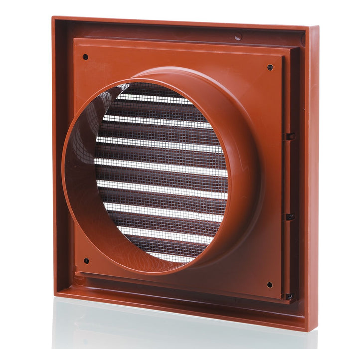 Blauberg BB-CHK-100-3-VSTE Cooker Hood Fixed Blade Grille Wall Vent Duct Kit Fan Extractor 4" 100mm Terracotta - westbasedirect.com