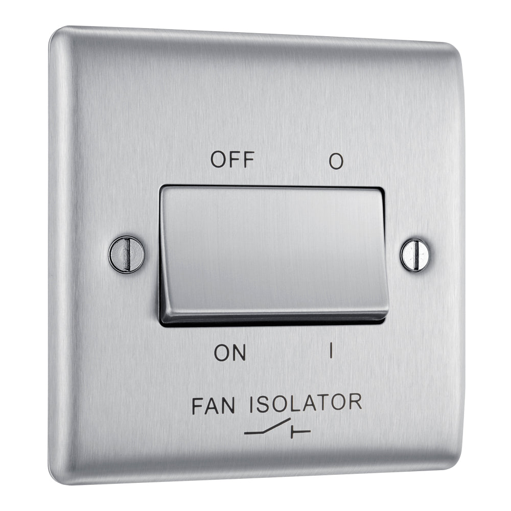 NBS15 Nexus Metal Fan Isolator Switch TP Brushed Steel