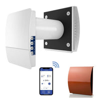 Blauberg VENTO-MINI-AIR-TER Vento Mini-Air Decentralised Single Room Heat Recovery Unit - WiFi - Terracotta Cowl